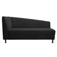 Kit Diva Recamier Heitor 140Cm Lado Esquerdo E 02 Poltronas Luiza Suede - Amarena Móveis Preto - 7