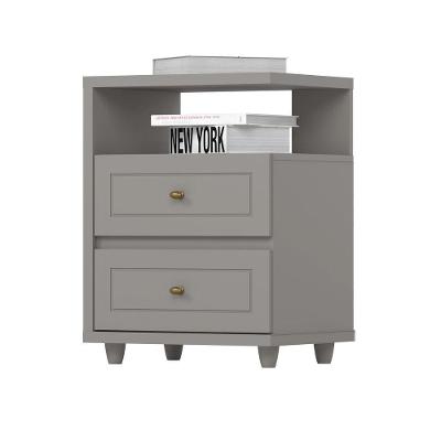 Mesa de Cabeceira Americana D21 2 Gavetas MDF Clássico Branco HP