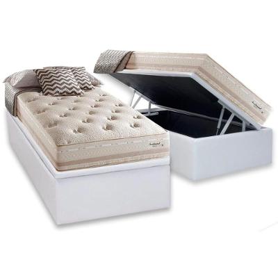Kit Cama Box Baú Solteiro Colchão Molas Bonnel Scotland D28 88x188CM Branco Herval