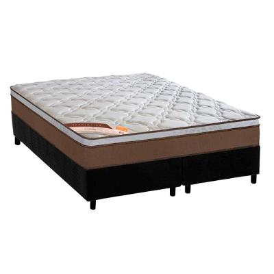 Kit Cama Box Colchão King Revolution Molas Ensacadas Suede Preto