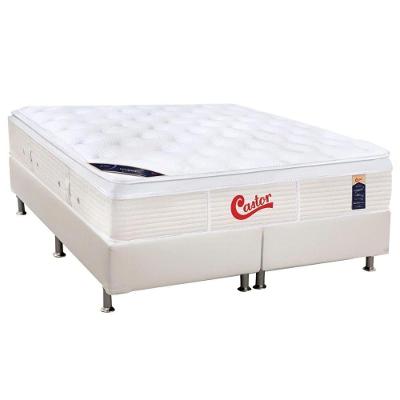Kit Cama Box Colchão King Gold Star Vitagel Molas Ensacadas Euro Pillow Branco