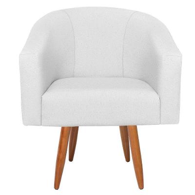 Kit Diva Recamier Heitor 140Cm Lado Direito E 02 Poltronas Luiza Suede - Amarena Móveis Branco