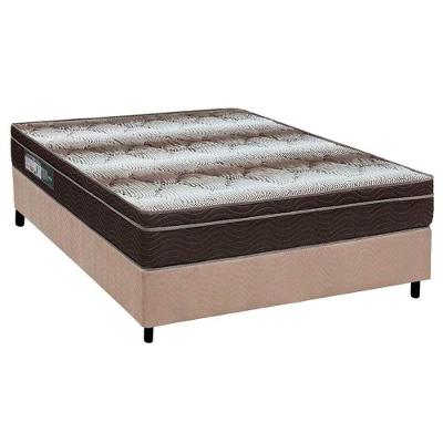 Kit Cama Box Casal Ortopédico Light Euro Pillow Espuma D28 Bege Ortobom