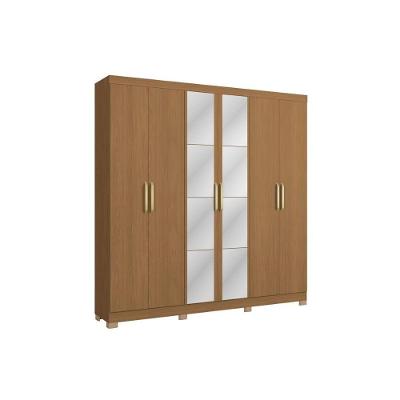 Guarda Roupa Casal ARM013 6 Portas de Bater 2 Gavetas MDP Canela Kappesberg