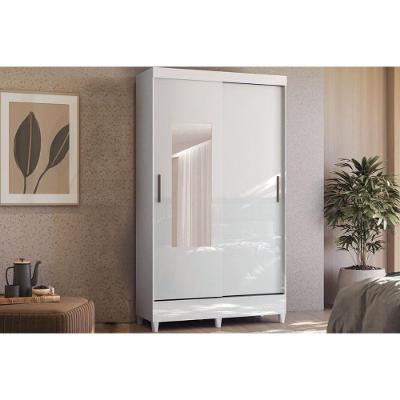 Guarda Roupa Solteiro Fit 2 Portas de Correr 2 Gavetas MDF Branco Santos Andirá