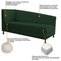 Kit Diva Recamier Heitor 140Cm Lado Direito E 02 Poltronas Luiza Suede - Amarena Móveis Verde - 2