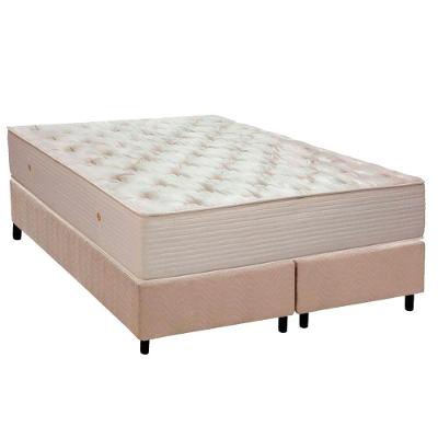 Kit Cama Box Colchão King Orthotel SLX Molas Ensacadas Suede Bege Ortobom