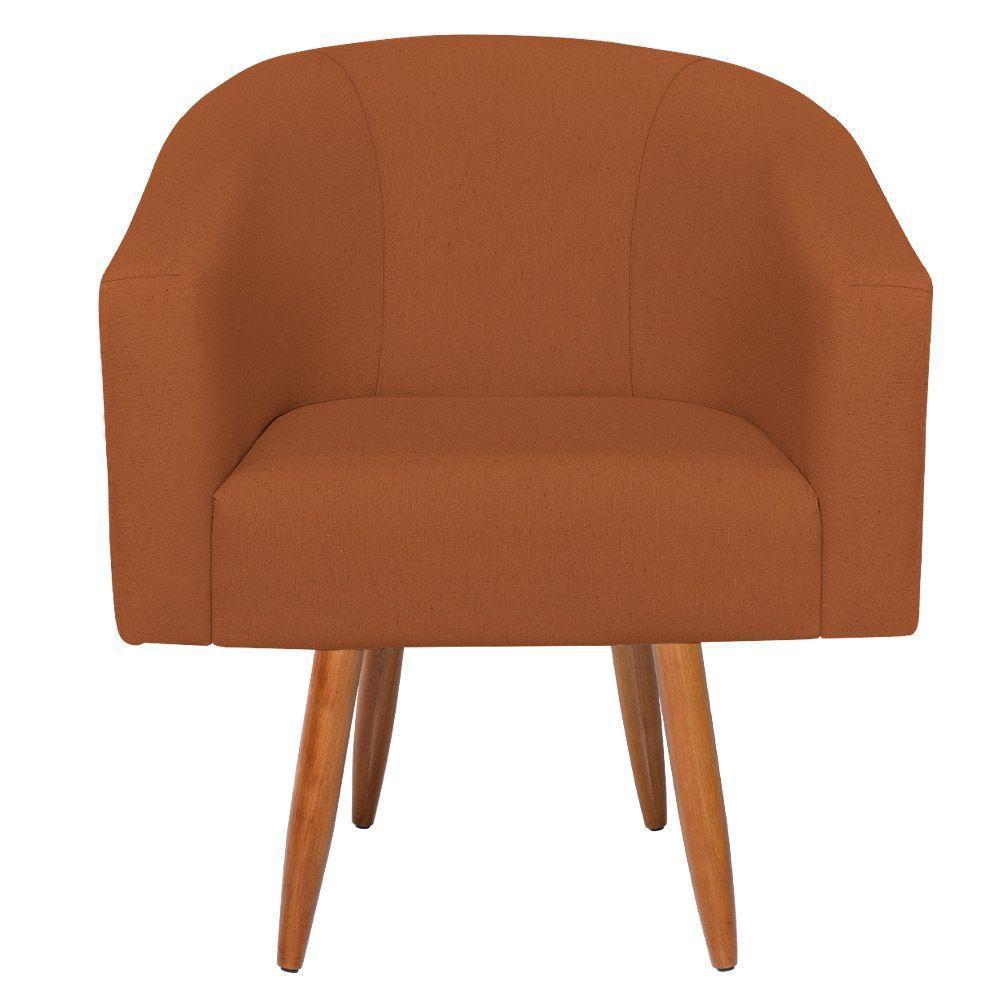 Kit Diva Recamier Heitor 140Cm Lado Direito E 02 Poltronas Luiza Suede - Amarena Móveis Terracota - 6
