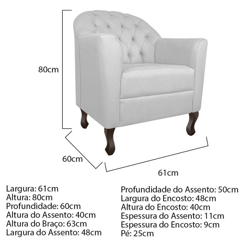 Kit Diva Recamier Diana 185Cm Lado Esquerdo E 02 Poltronas Julia Suede - Amarena Móveis Branco - 4