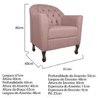 Kit Diva Recamier Diana 185Cm Lado Esquerdo E 02 Poltronas Julia Linho - Amarena Móveis Rosê