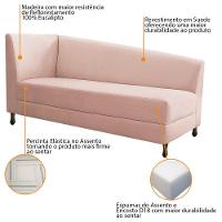 Kit Diva Recamier Heitor 140Cm Lado Direito E 02 Poltronas Luiza Suede - Amarena Móveis Rosê - 3