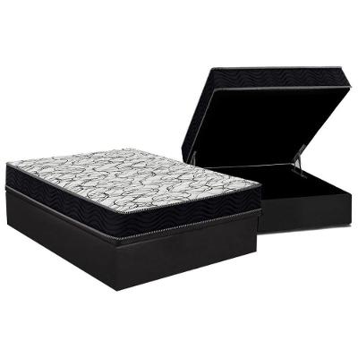 Kit Cama Box Baú Casal Airtech 150 D45 Euro Pillow Cinza Ortobom