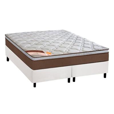 Kit Cama Box Colchão Queen Revolution Euro Pillow Molas Ensacadas Branco