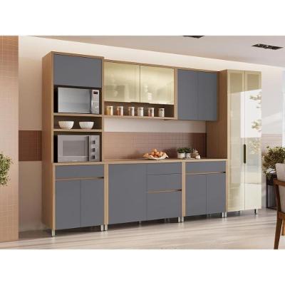 Cozinha Completa Condessa CZ442 6 Portas 5 Gavetas MDF Carvalho Nesher Móveis