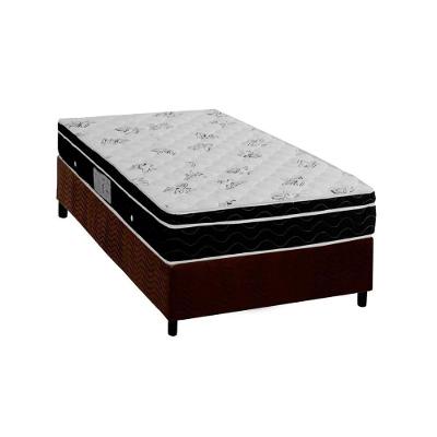 Cama Box Solteiro Physical Euro Pillow Molas Ensacadas Suede Marrom Ortobom