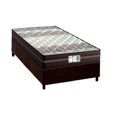 Cama Box Solteiro Palace Black Molas Euro Pillow Suede Marrom Probel
