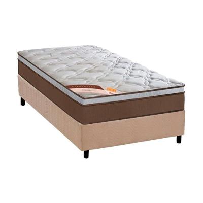 Cama Box Solteiro Revolution 88 Molas Ensacadas Euro Pillow Suede Bege