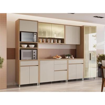 Cozinha Completa Condessa CZ442 6 Portas 5 Gavetas MDF Carvalho Nesher Móveis