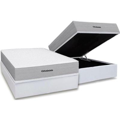 Kit Cama Box Baú Casal Plenno Molas Ensacadas Branco Ortobom