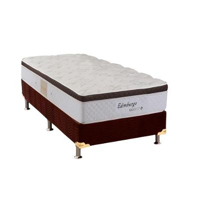 Cama Box Solteiro Edimburgo Euro Pillow Molas Bonnel Suede Marrom Herval