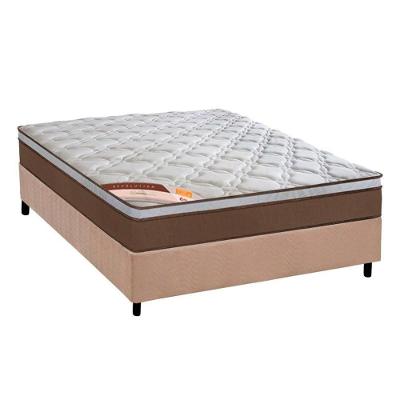 Cama Box Casal Colchão Molas Ensacadas Revolution Euro Pillow Bege