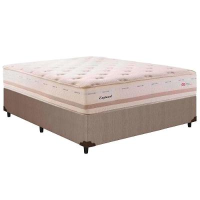 Cama Box Casal England Euro Pillow Bonnel Courino Bege Herval
