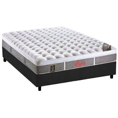 Cama Box Casal Molas Ensacadas Light Plush Euro Pillow Suede Cinza Castor