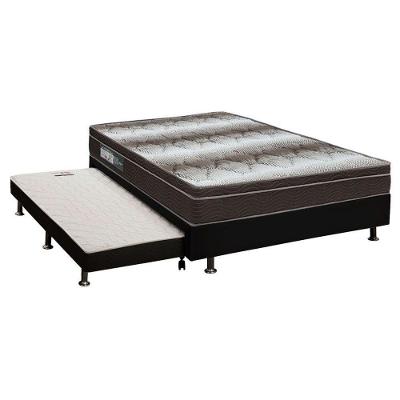Cama Box Casal Ortopédico Light Euro Pillow D28 Preto Ortobom