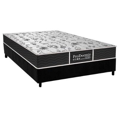 Cama Box Casal Sleep Black One Face Molas Bonnel Pillow Top Suede Preto Probel