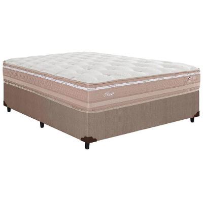 Cama Box com Colchão Casal Nesser Euro Pillow Molas Bonnel Bege Herval