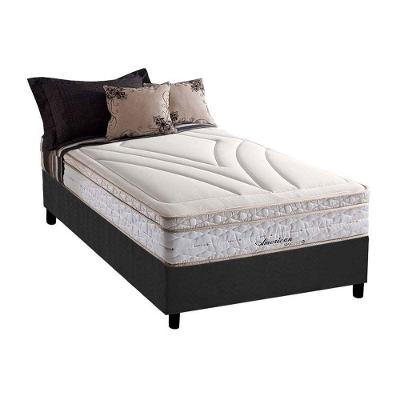 Cama Box Solteiro Maxspring American Molas Bonnel Euro Pillow Suede Cinza Herval