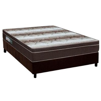 Cama Box com Colchão Casal Ortopédico Light Euro Pillow D28 Marrom Ortobom
