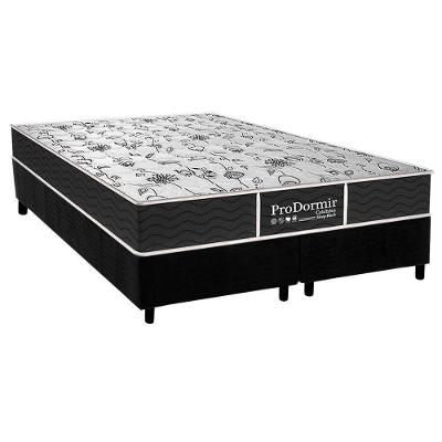 Cama Box com Colchão King Sleep Black Molas Pillow Top Suede Preto Probel