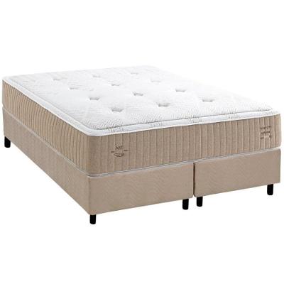 Cama Box Queen Crown C1631 Suede Clean Colchão Molas Ensacadas Bege Herval