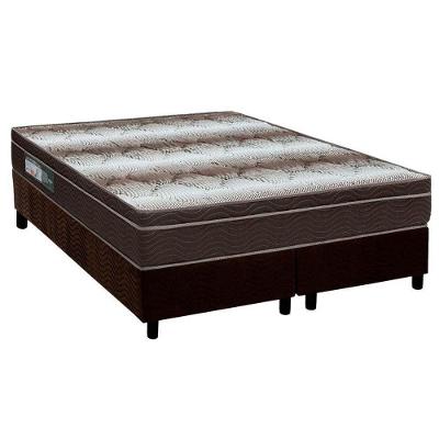 Cama Box com Colchão Queen Ortopédico Light Espuma Suede Marrom Ortobom