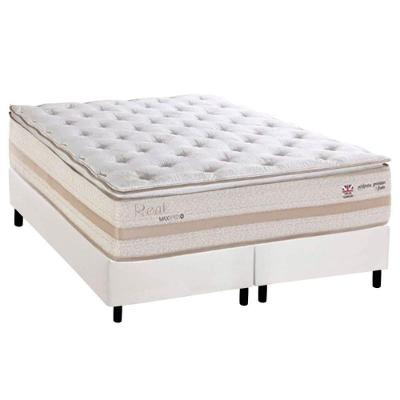 Cama Box King Corano White Colchão Real Pillow Top Branco Herval