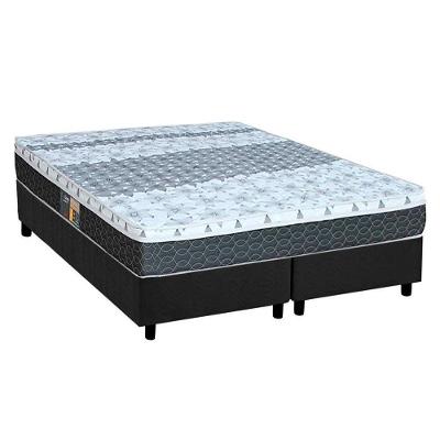 Cama Box com Colchão Queen System Class Euro Pillow Suede Cinza
