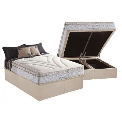 Kit Cama Box Baú Queen Molas Maxspring American Euro Pillow Bege Herval