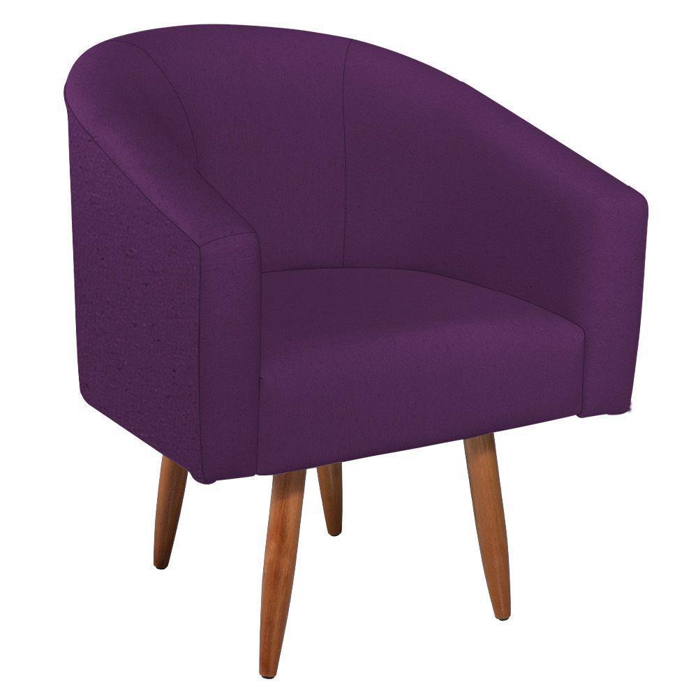 Kit Diva Recamier Heitor 185Cm Lado Esquerdo E 02 Poltronas Luiza Suede - Amarena Móveis Roxo - 4