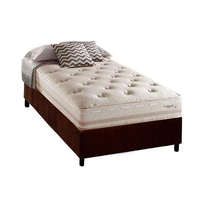 Cama Box Solteiro Scotland Euro Pillow Molas Bonnel Suede Marrom Herval
