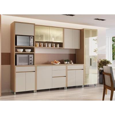 Cozinha Completa Condessa CZ419 6 Portas 5 Gavetas MDF Carvalho Nesher Móveis