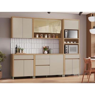 Cozinha Completa Condessa CZ444 5 Peças 5 Gavetas MDF Carvalho Nesher Móveis