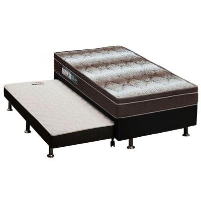 Cama Box Solteiro Ortopédico Light Euro Pillow Espuma D28 Preto Ortobom