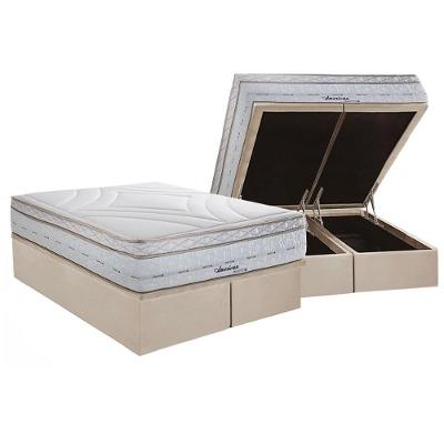 Cama Box Baú Queen Maxspring American Euro Pillow Bonnel Bege Herval