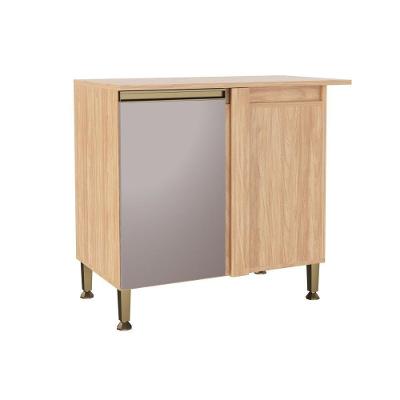 Balcão Cozinha Rebeca Canto 1 Porta MDP 94CM Mel e Cinza Movelbento