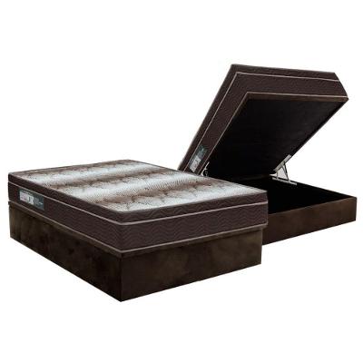 Cama Box Baú Casal Ortopédico Light Euro Pillow D28 Marrom Ortobom