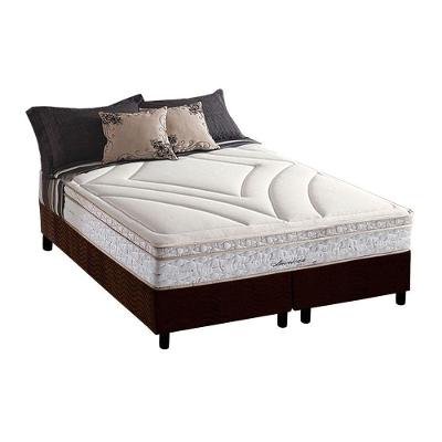 Cama Box com Colchão King American Molas Bonnel Suede Marrom Herval