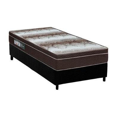 Cama Box Solteiro Ortopédico Light Euro Pillow D28 Suede Preto Ortobom