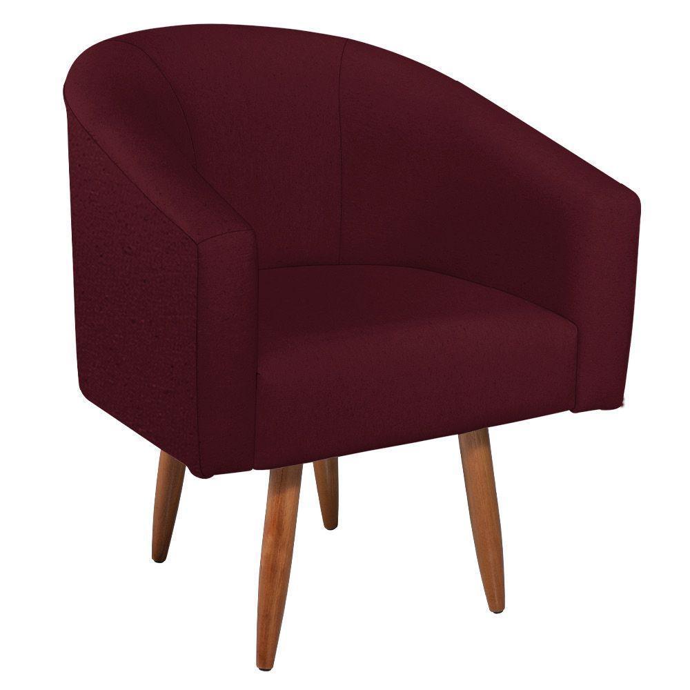 Kit Diva Recamier Heitor 185Cm Lado Esquerdo E 02 Poltronas Luiza Suede - Doce Sonho Móveis Bordô - 4