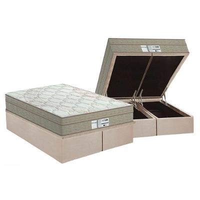 Cama Box Baú King Molas Prolastic Born Black Suede Bege Probel